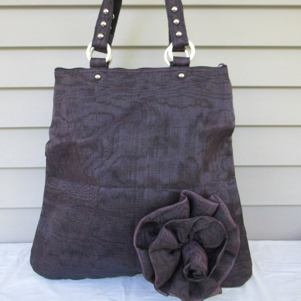 Smateria Dark Purple Large Mesh Tote Bag
